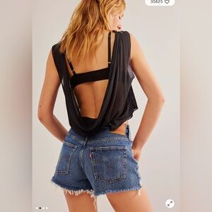 Levi's Distressed Blue Jean Shorts 501 High rise Women’s size 26 vacation